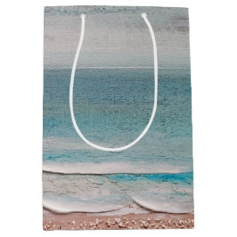 Sacola Para Presentes Média Textura da areia do oceano