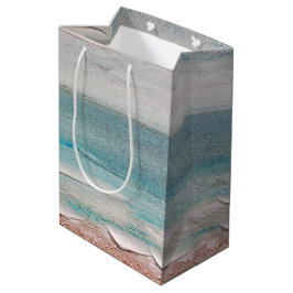 Sacola Para Presentes Média Textura da areia do oceano
