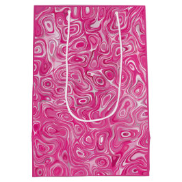 Sacola Para Presentes Média Textura elegante de bolor cor-de-rosa abstrato mod