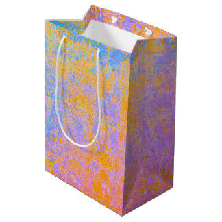 Sacola Para Presentes Média textura pintada em cores de pôr do sol