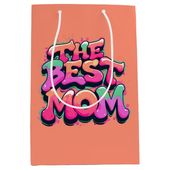 Sacola Para Presentes Média The best mom style graffiti (Frente)