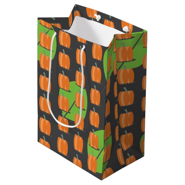 Sacola Para Presentes Média Theme Pumpkin de Ação de Graças Padrão de Oferta M (Frente inclinada)