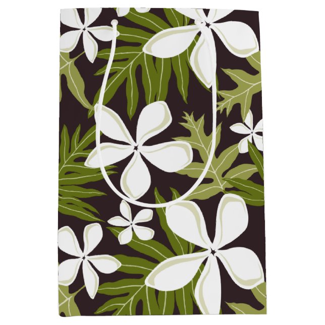 SACOLA PARA PRESENTES MÉDIA TIARE (COMBINAÇÃO OLIVADA) (Frente)