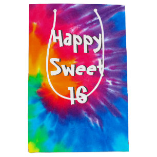 Sacola Para Presentes Média Tie Dye Psychedelic Sweet 16