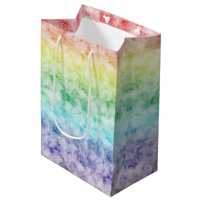 Sacola Para Presentes Média Tie dye Rainbow (Frente inclinada)