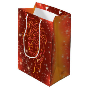 Sacola Para Presentes Média Tigre Fantástico Correndo - Galáxia Starry Night