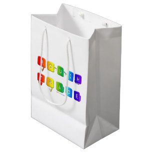 Sacola Para Presentes Média Tipografia pop queer de comércio áspero do Slipper