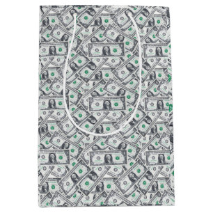 Sacola Para Presentes Média Títulos de Dólar