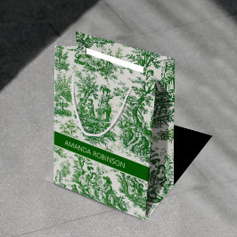 Sacola Para Presentes Média Tóile de jouy verde legista