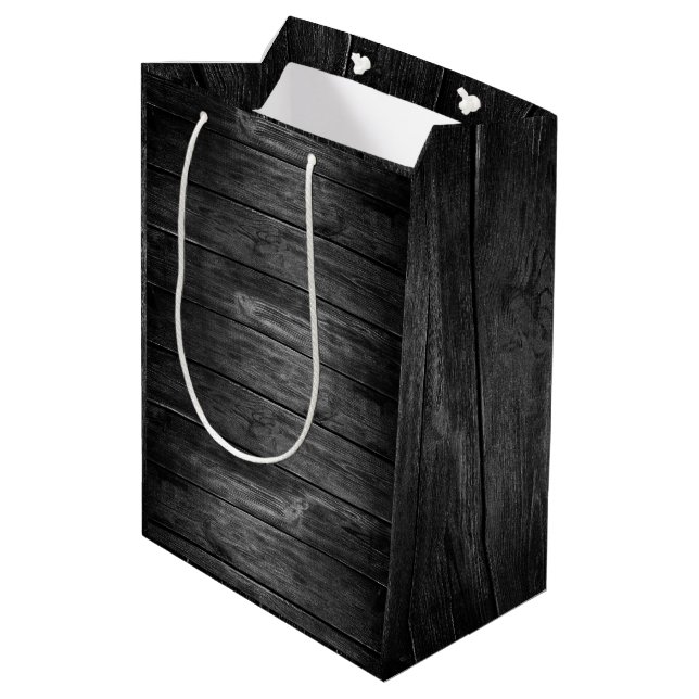 Sacola Para Presentes Média Tom Rustico Preto e Branco (Verso inclinado)