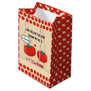 Sacola Para Presentes Média Tomates apaixonados por Dia de os namorados românt