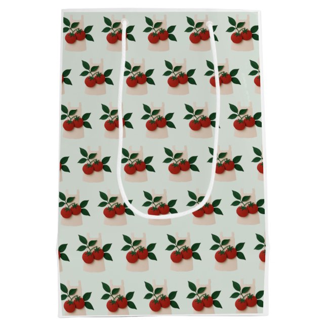 Sacola Para Presentes Média Tomato Garden Kitchen Gift Bag | Foodie & Cook Gif (Verso)