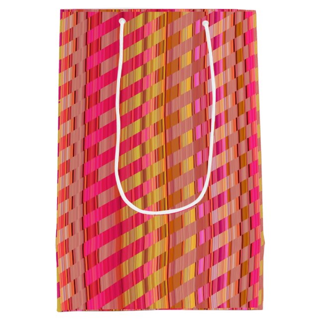 Sacola Para Presentes Média Toneladas de Douradas e Rosa (Verso)