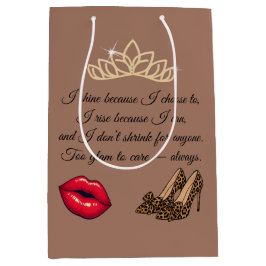 Sacola Para Presentes Média Too Glam To Care – Chic Quote 