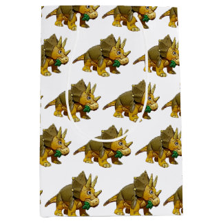 Sacola Para Presentes Média Toque de animação do dinossauro Triceratops