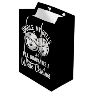 Sacola Para Presentes Média Toque Meus Sinos E Eu Garanto Natal Branco