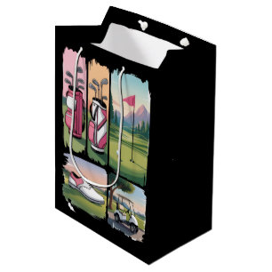 Sacola Para Presentes Média Torneio de Golfe Elegante Amante de Golfe Engraçad