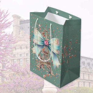 Sacola Para Presentes Média Torre Eiffel com Laço 