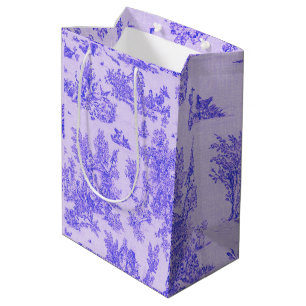 Sacola Para Presentes Média Torre francesa de jouy azul e branco elegante