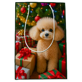 Sacola Para Presentes Média Toy Poodle Holiday Card