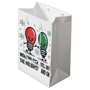 Sacola Para Presentes Média Trabalhando Durante as Festas de Natal Piada de Na