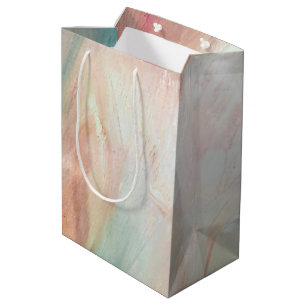 Sacola Para Presentes Média Traço do Pincel de Azul-Rosa
