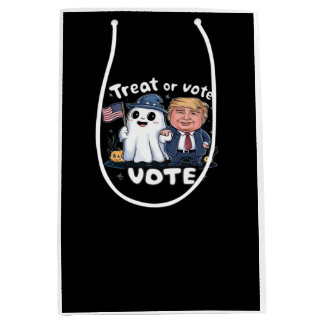 Sacola Para Presentes Média Tratar Ou Votar, Trumpkin Louco, Gráfico De Hallow