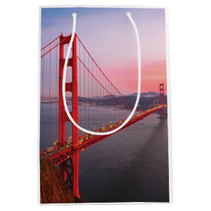 Sacola Para Presentes Média Travesseiro decorativo da ponte ouro