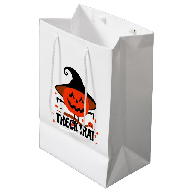 Sacola Para Presentes Média Treck Trat Pumpkin sorrindo (Frente inclinada)