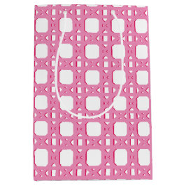 Sacola Para Presentes Média Trellis de Cana Chinesice em Rosa