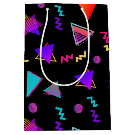 Sacola Para Presentes Média Trendy 80s Black