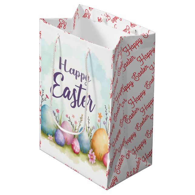 Sacola Para Presentes Média Trendy Easter Eggs Beautiful Collection (Frente inclinada)