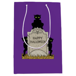 Sacola Para Presentes Média Três Diabinhos Feliz Halloween