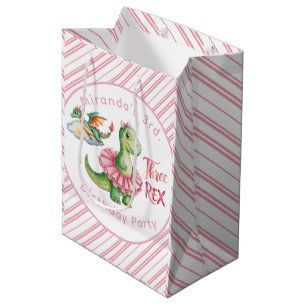 Sacola Para Presentes Média Três Festas de aniversário Rex Girl