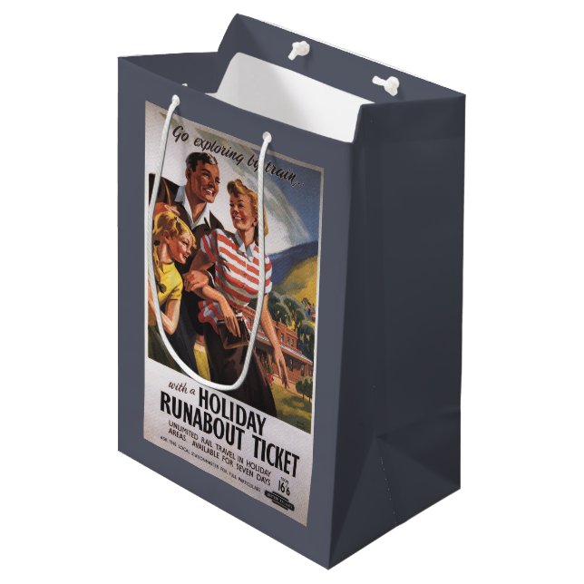 Sacola Para Presentes Média Trio da família em economias do Runabout do (Frente inclinada)