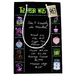 Sacola Para Presentes Média Trivia Divertida De 1963, Ano De Nascimento, A Pre