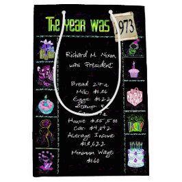 Sacola Para Presentes Média Trivia Divertida De 1973 Em Preto