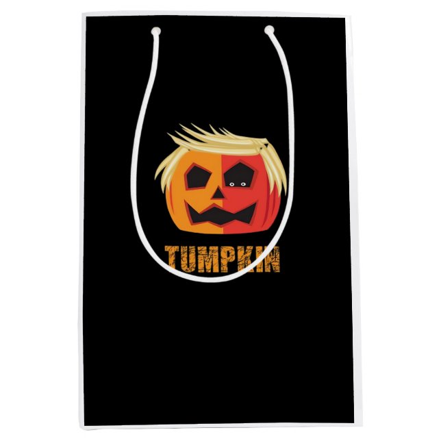 Sacola Para Presentes Média Trumpkin Halloween (Frente)