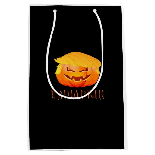 Sacola Para Presentes Média Trumpkin Halloween Classic (Frente)