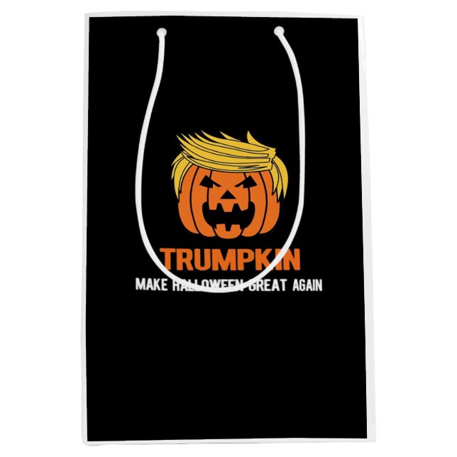 Sacola Para Presentes Média Trumpkin Torna O Excelente De Halloween Clássico N (Frente)