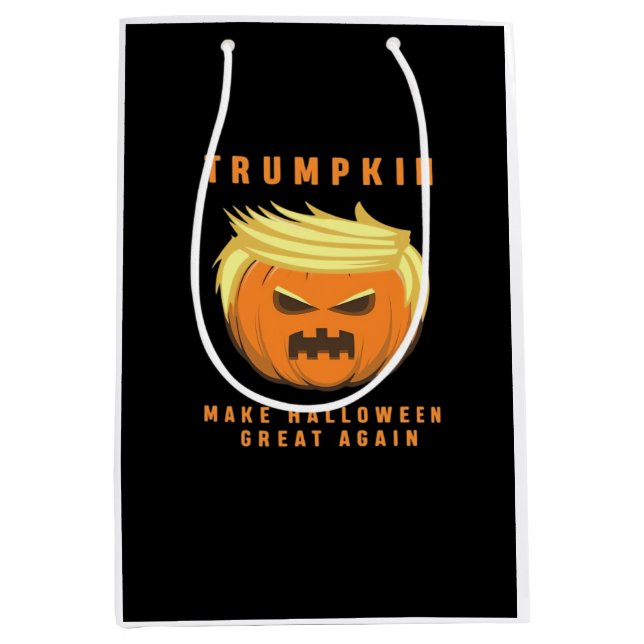 Sacola Para Presentes Média Trumpkin Torne O Excelente De Halloween Novamente  (Frente)