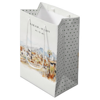 Sacola Para Presentes Média Tucson, Arizona Watercolor Landscape Wedding