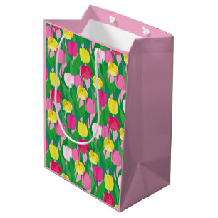 Sacola Para Presentes Média Tulipas adoráveis. Bolsa para Presentes