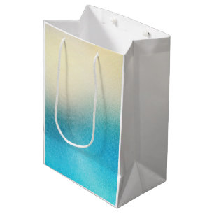 Sacola Para Presentes Média Turquesa Chic Branco Azul Água