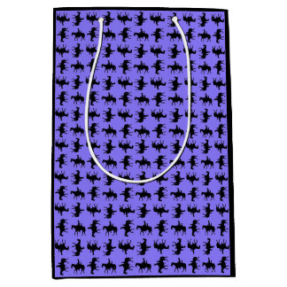 Sacola Para Presentes Média Two Cowboys on Horseback Silhouettes - Periwinkle