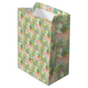 Sacola Para Presentes Média TYRANNOSAURUS T REX EASTER BUNNNY GIFT BAG Médio