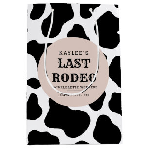 Sacola Para Presentes Média Último Fim de Semana da Bachelorette Rodeo Cowgirl