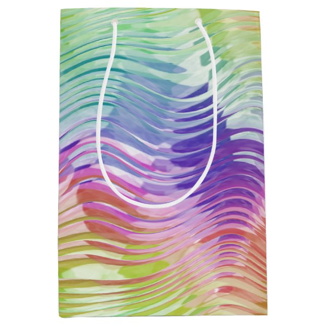 Sacola Para Presentes Média ultradeluxo de onda de chuva: (Frente)