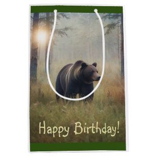 Sacola Para Presentes Média Um Beary Happy Birthday