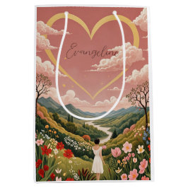 Sacola Para Presentes Média Um Caríssimo Gaze da Garota Personalizado